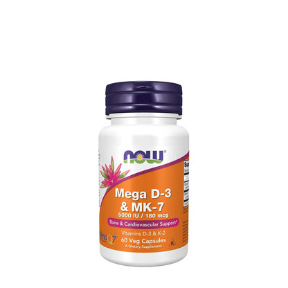 Mega D-3 and MK-7 - 60 Vegetarian Capsules (60 Servings)