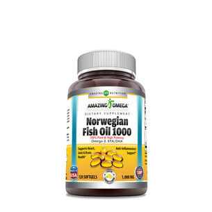 Norwegian Fish Oil 1000 - Lemon - 120 Softgels (120 Servings)