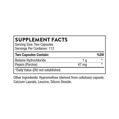 Thorne Betaine HCL & Pepsin (225's)